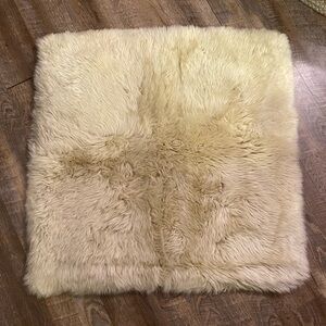 Luxurious Faux Fur Cream Accent Pillow
